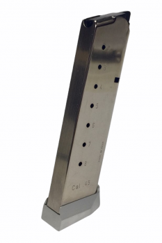 Colt 1911 & Clone Kal. .45ACP 8 Schuss inkl. Magazinverlängerung in Silber
